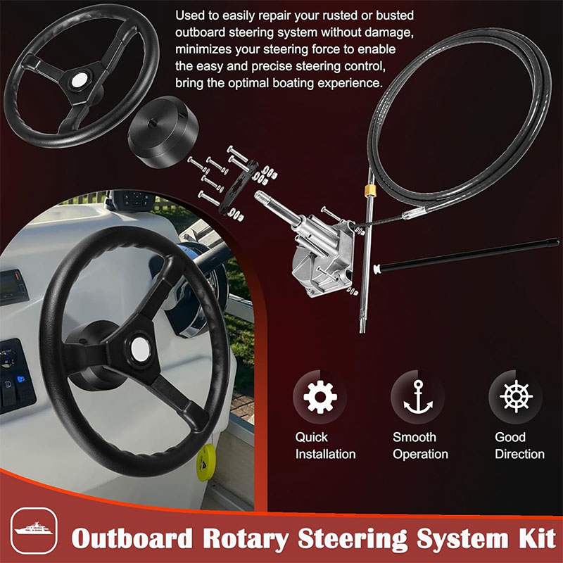 Boats Steering System, 15 Feet - огляд і ціна Fishing Boat Steering Wheel